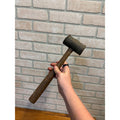 Antique Solid Brass Hammer Mallet & Wood Handle 3lb 8oz