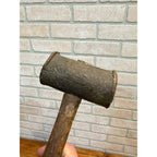 Antique Solid Brass Hammer Mallet & Wood Handle 3lb 8oz