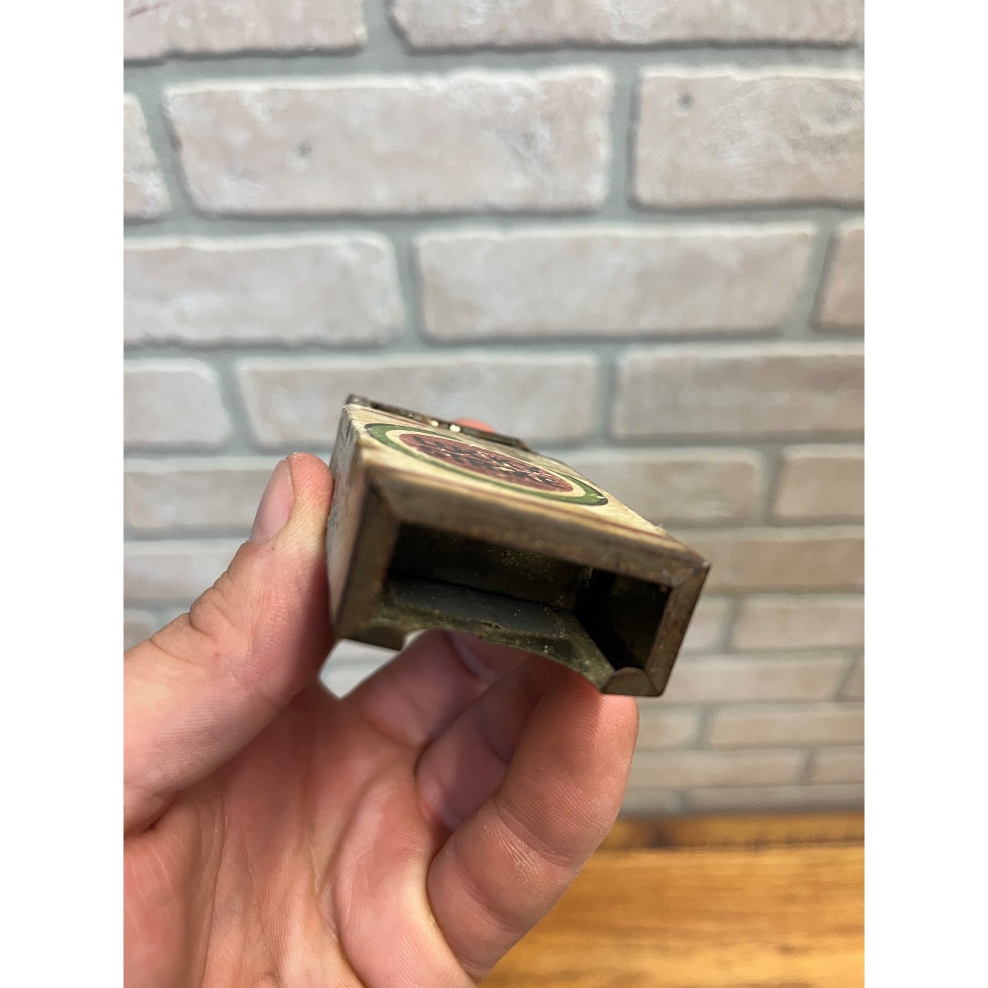 Vintage 60s Lucky Strike Cigarettes Handheld Metal Pocket Ashtray Box Well Loved