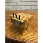 Vintage Dollhouse Miniatures 1:12 Butcher Block Table w/ Knives - Handicraft Designs