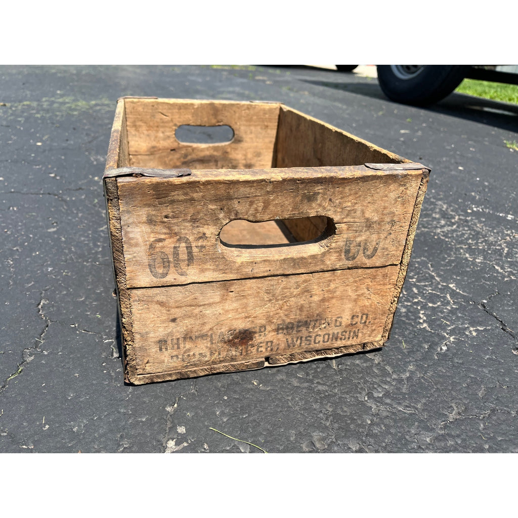 Vintage Rhinelander Export Beer Wooden Crate Case Wisconsin Wis IRTP Bottles