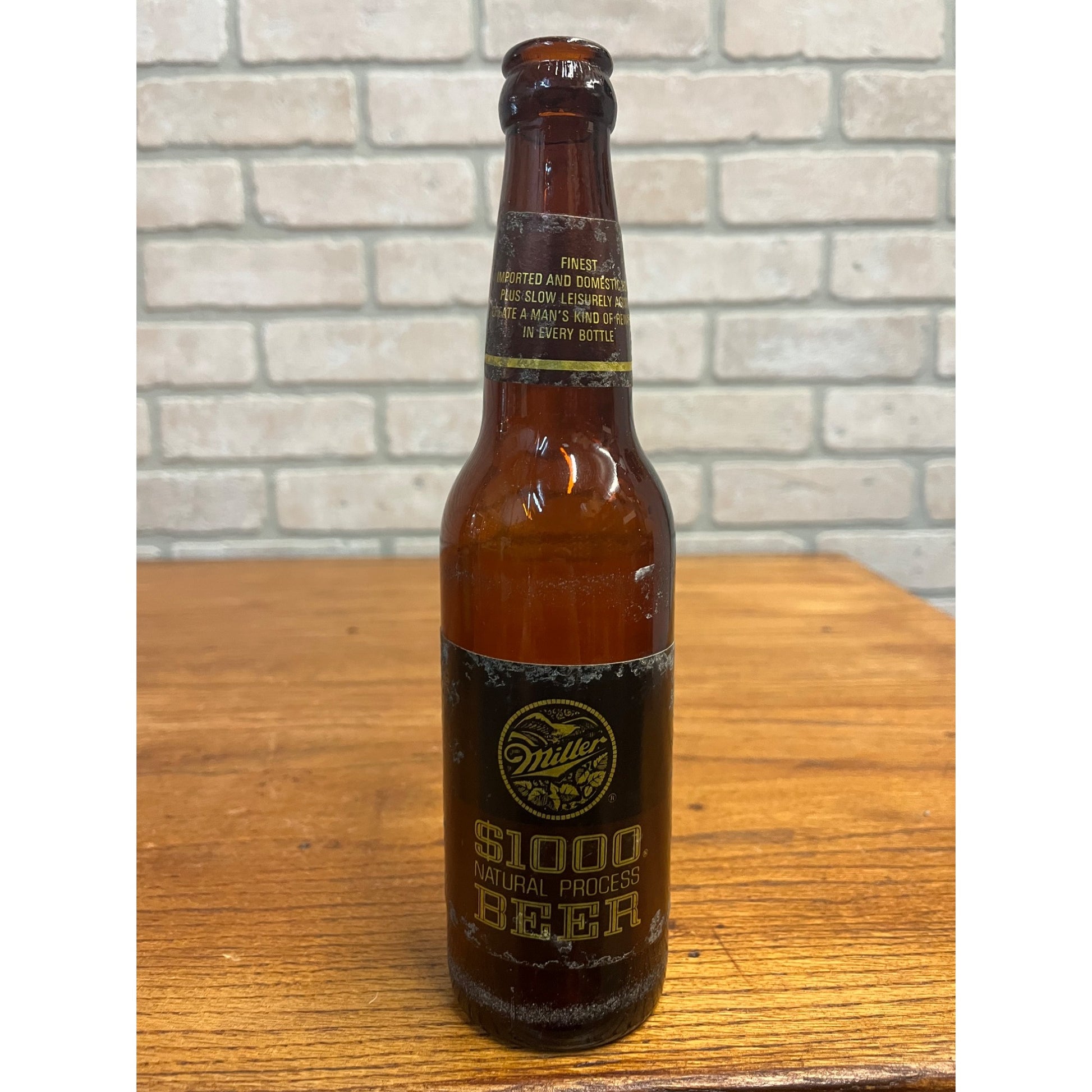 Vintage 1960s Miller $1000 Natural Process Beer Paper Label Bottle Milwaukee 12oz