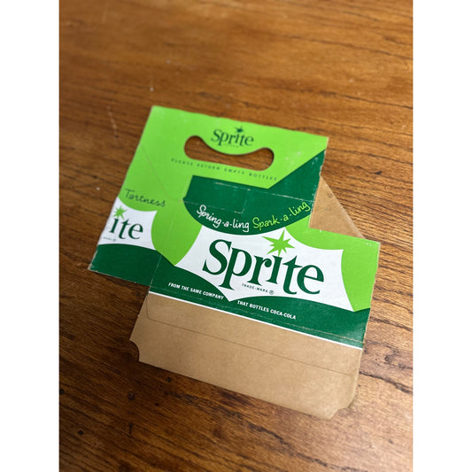 Sprite Soda Cardboard Carrier Six Pack Carton Bottle 6-Pack Case Vintage 10oz