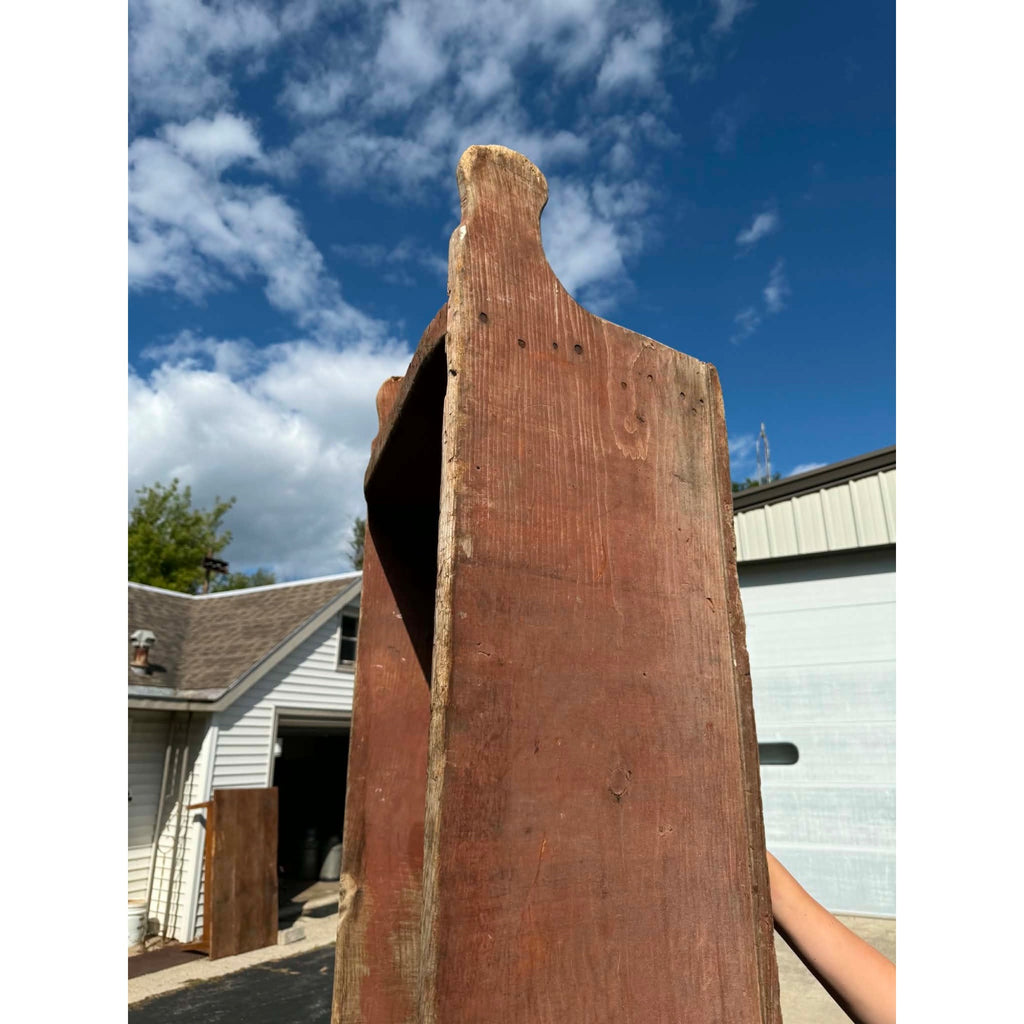 Antique Primitive 19th c. Farm Feed / Grain Trough Bin Original Red Paint Planter Display