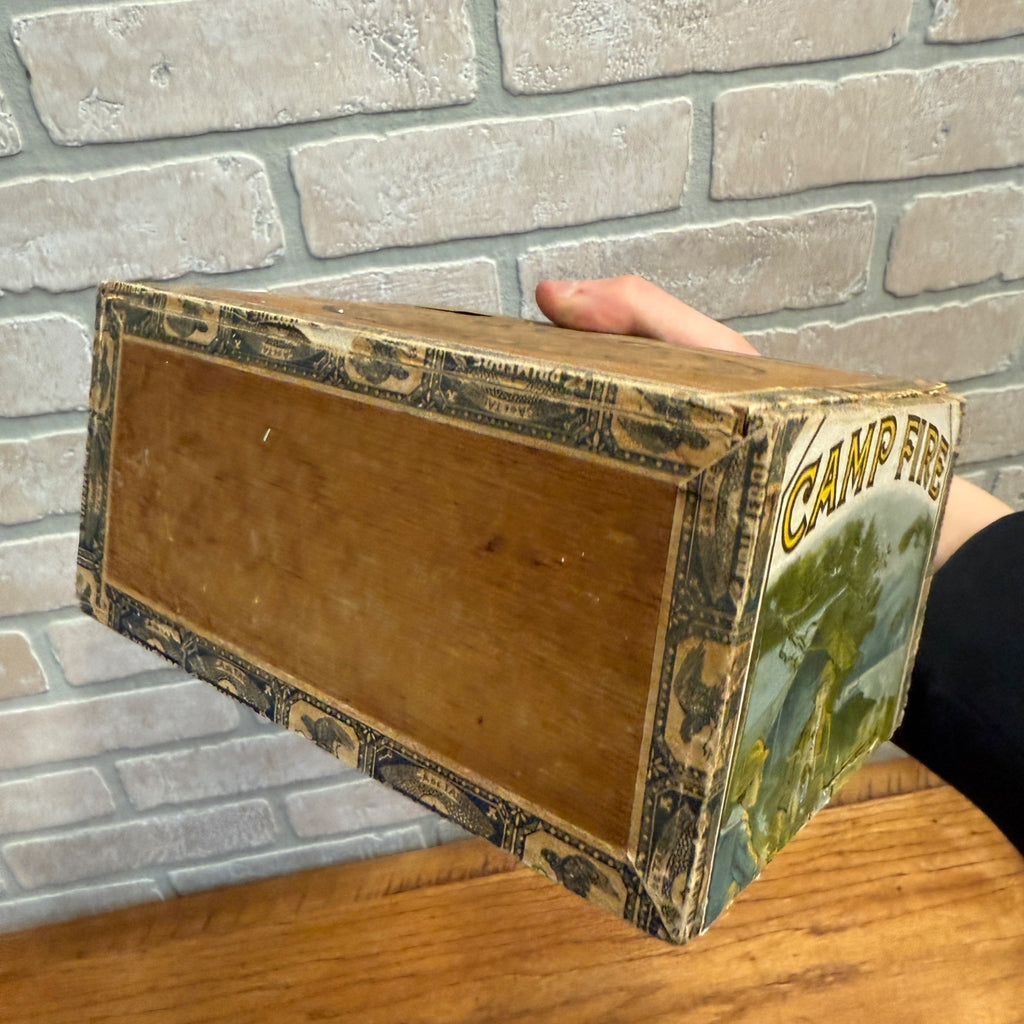 Vintage The Camp Fire Cigar Box John H. Haas Barton, Wisconsin Advertising WI