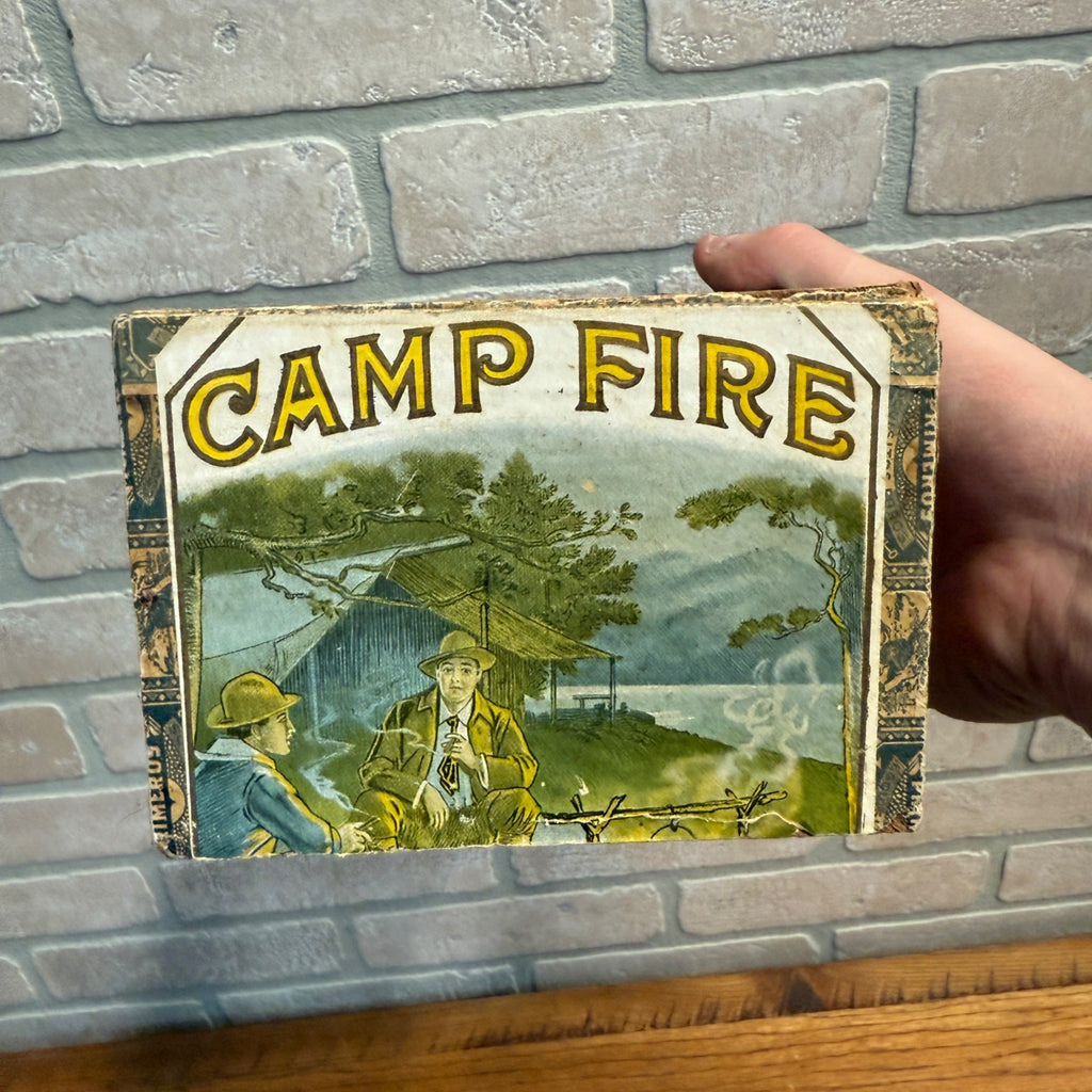 Vintage The Camp Fire Cigar Box John H. Haas Barton, Wisconsin Advertising WI