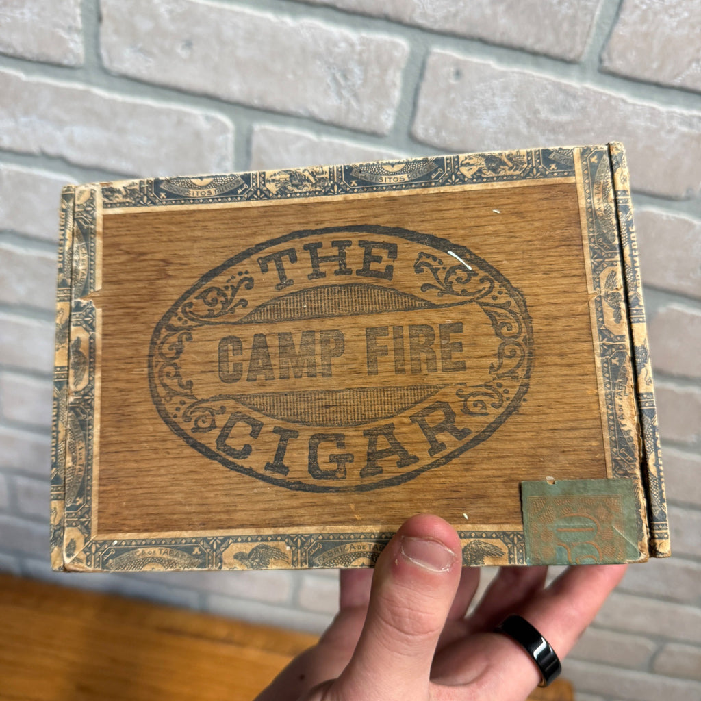 Vintage The Camp Fire Cigar Box John H. Haas Barton, Wisconsin Advertising WI