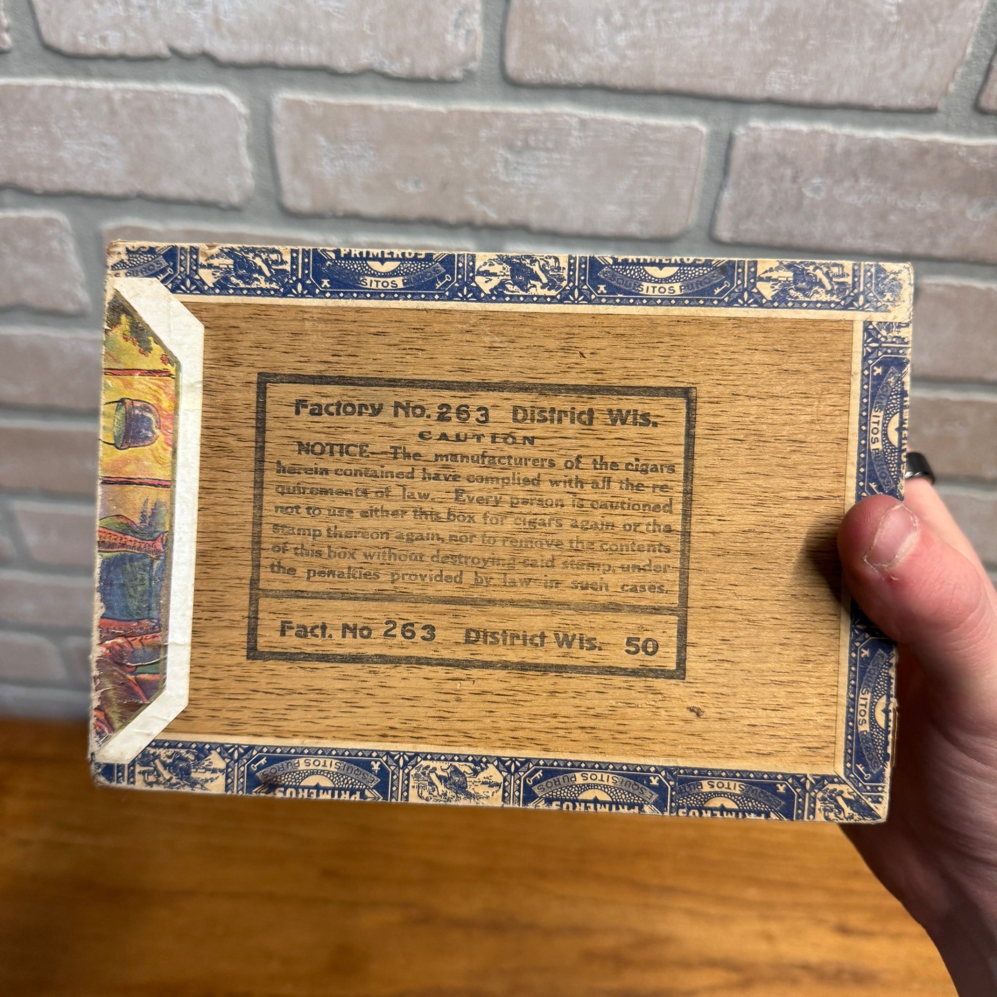 Vintage The Camp Fire Cigar Box John H. Haas Barton, Wisconsin Advertising WI