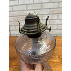 Antique EAPG Light Amethyst Purple Glass Oil Lamp w/ Queen Anne No. 2 Burner