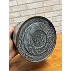 Antique Primitive Gray Enamel Graniteware Berry Bucket / Lunch Pail Lidded Farmhouse Decor