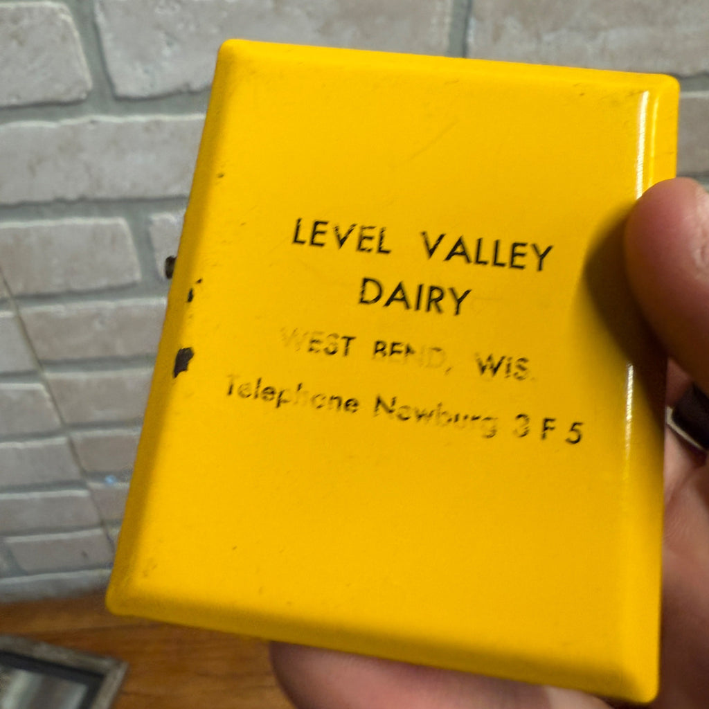 Vintage Newburg Wisconsin Level Valley Dairy Milk Farm Advertising Clip