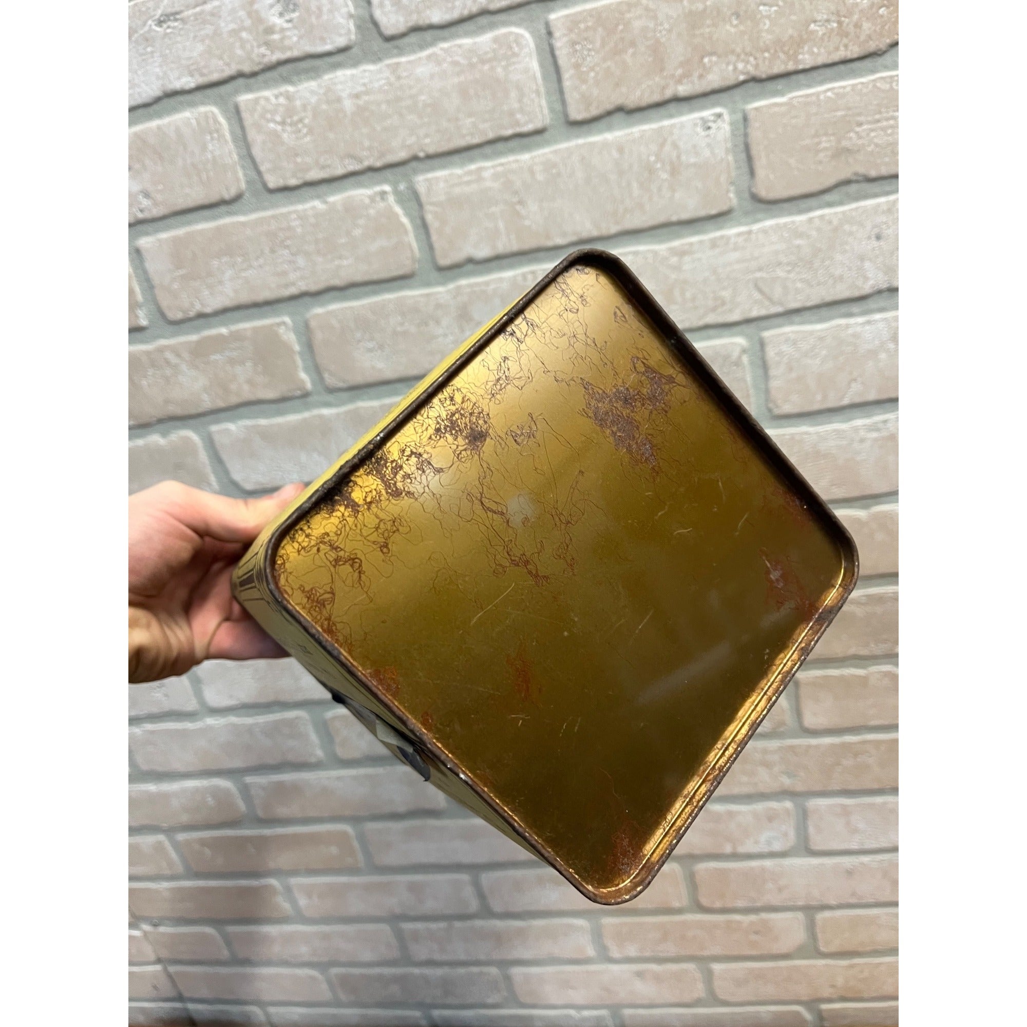Vintage J.L Hopkins Co. Crude Drugs New York Yellow Pharmacy Container Can Tin
