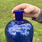 Large 12" Antique Deep Cobalt  Blue Ink Apothecary Medicine Hospital Bottle