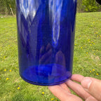 Large 12" Antique Deep Cobalt  Blue Ink Apothecary Medicine Hospital Bottle