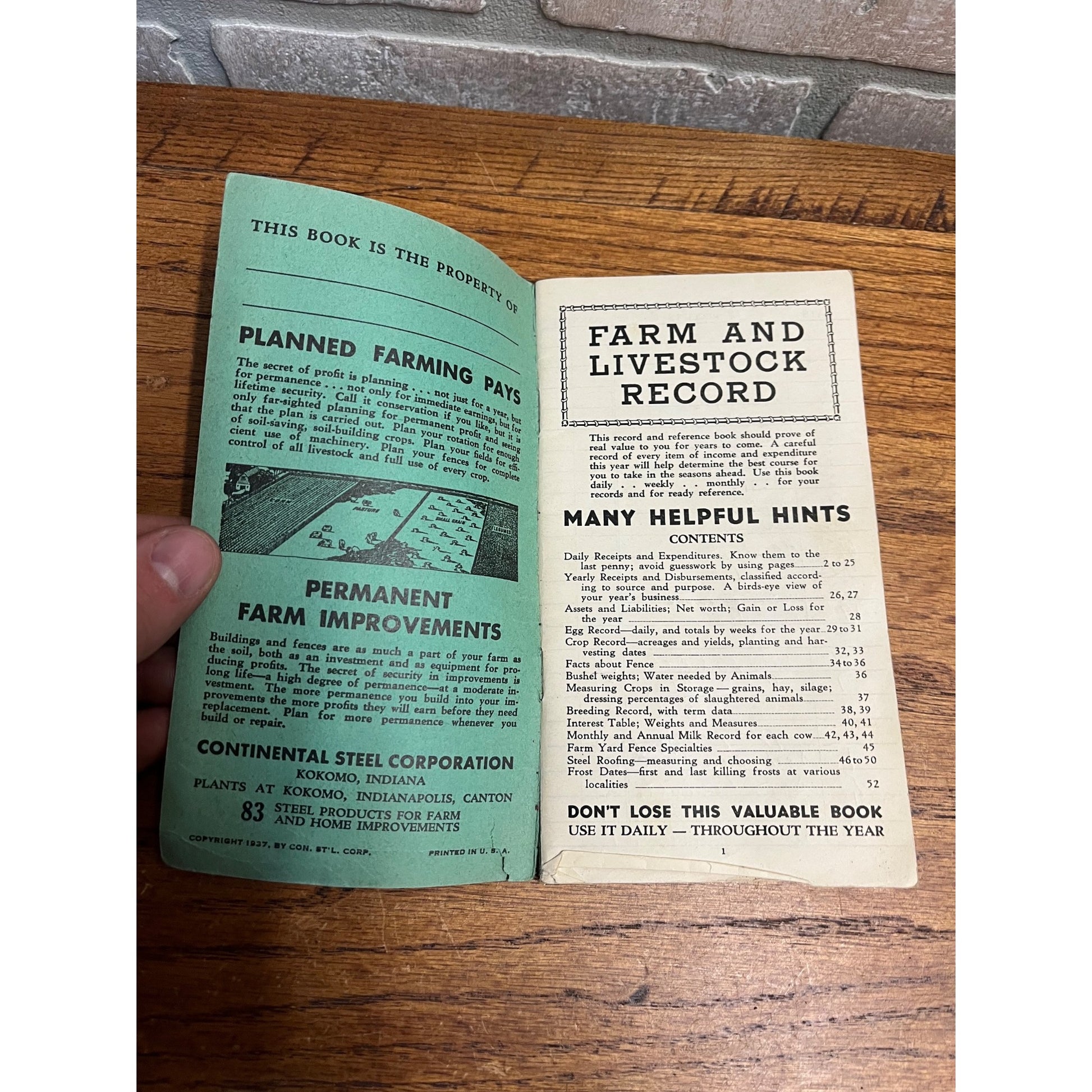 Vintage Badger Farmers Company Advertising Record Book Manual Farm & Livestock