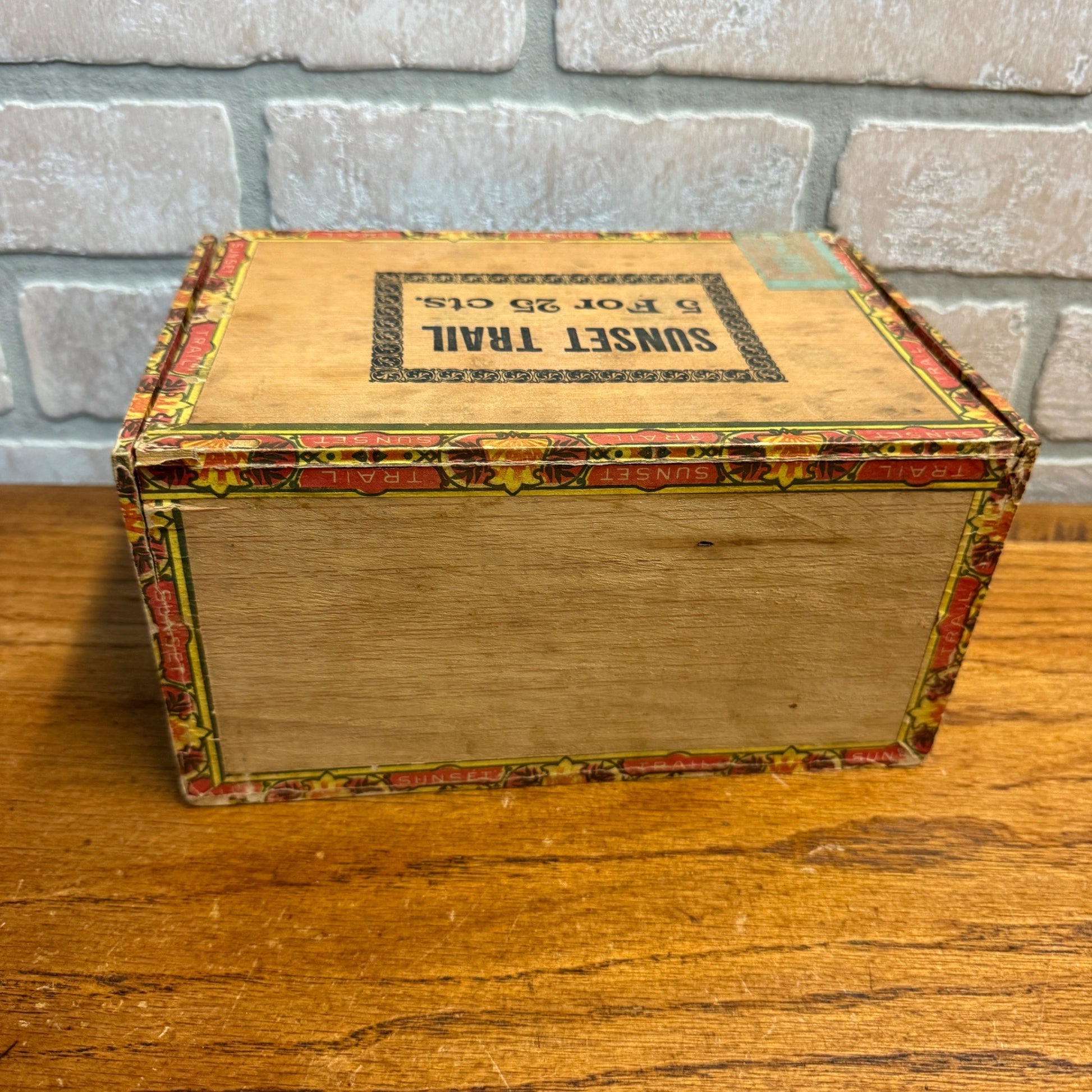 Vintage Sunset Trail Cigar Wooden Box Wooden Advertising Display Tobacco
