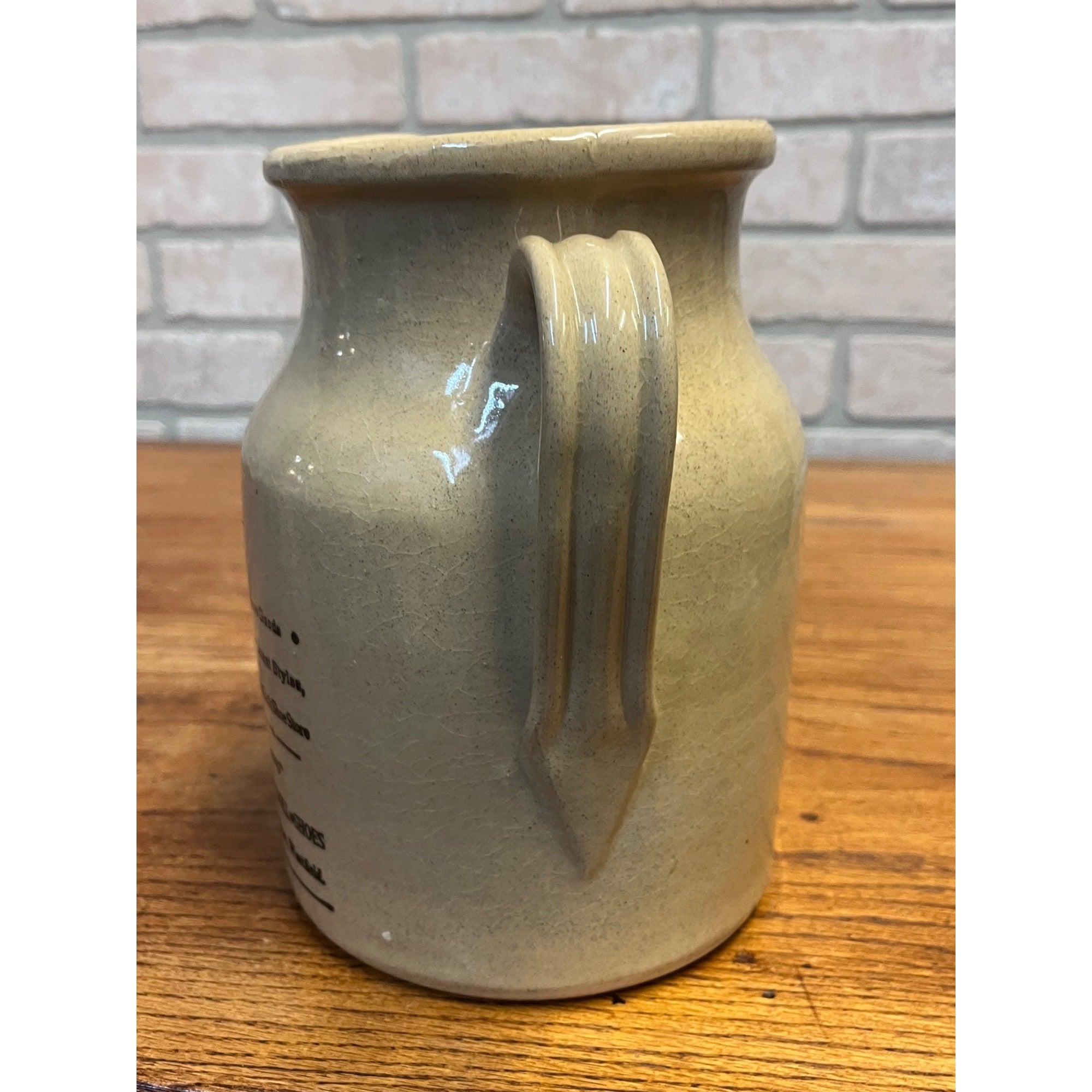 Vintage Child's Cash Shoe Store Advertising Stoneware Pitcher England