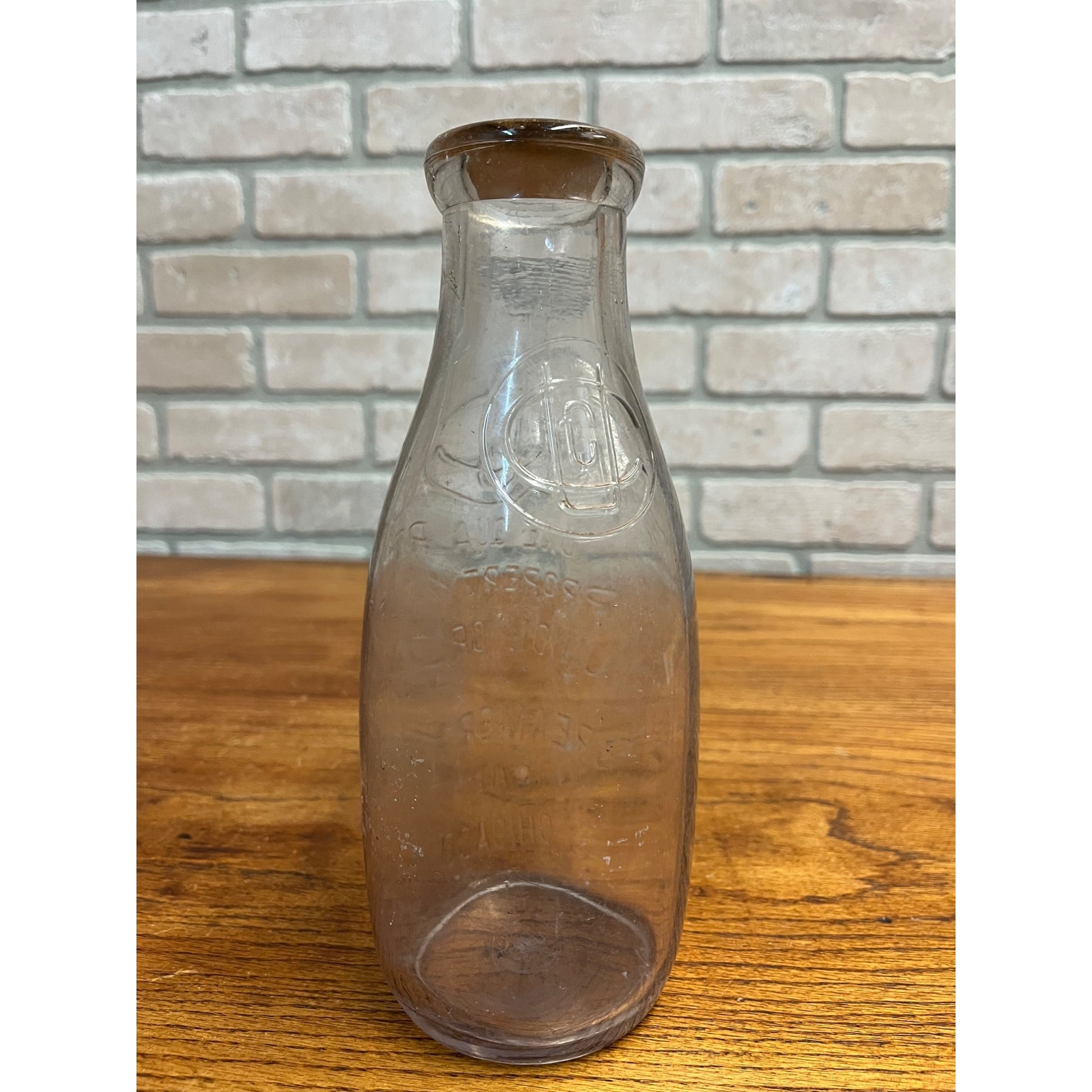 Vintage Quart Milk Bottle Union Grove Creamery Chicago Illinois Dairy