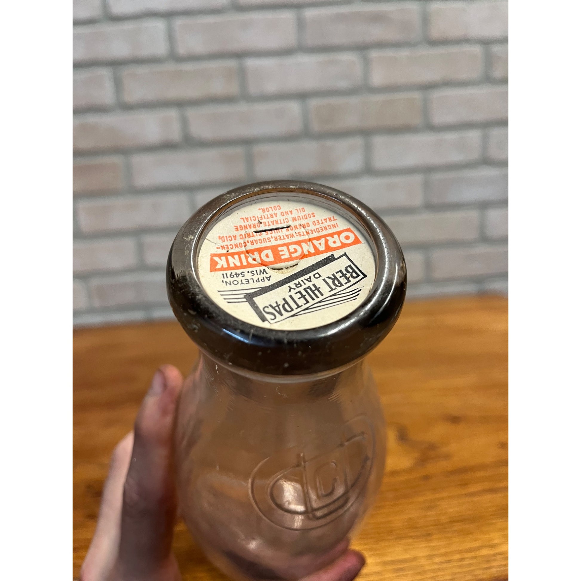 Vintage Quart Milk Bottle Union Grove Creamery Chicago Illinois Dairy