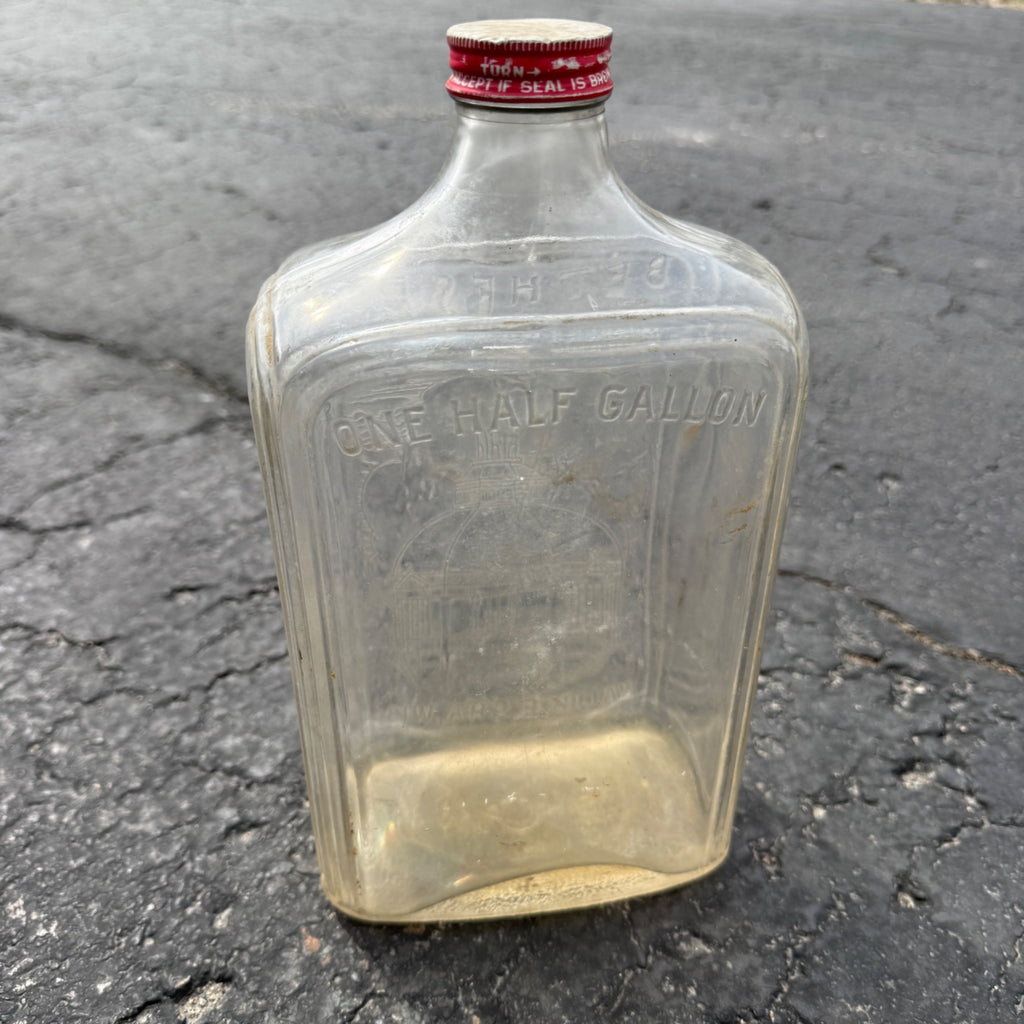 Vintage Waukesha Wis Half Gallon BETHESDA Natural Spring Water Embossed Bottle