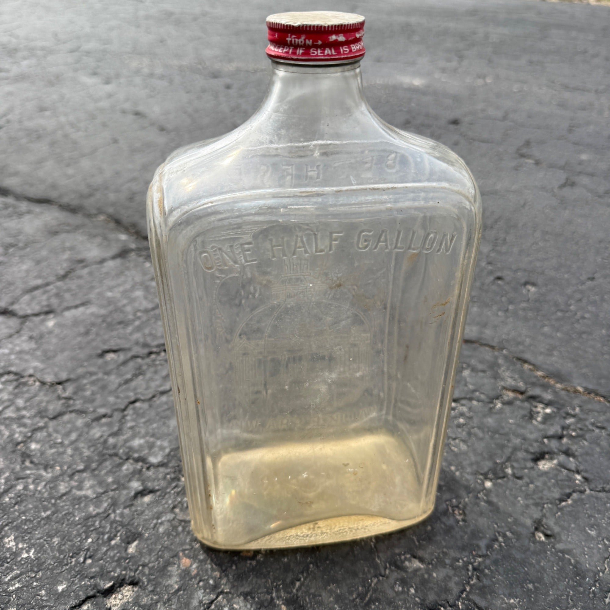 Vintage Waukesha Wis Half Gallon BETHESDA Natural Spring Water Embossed Bottle