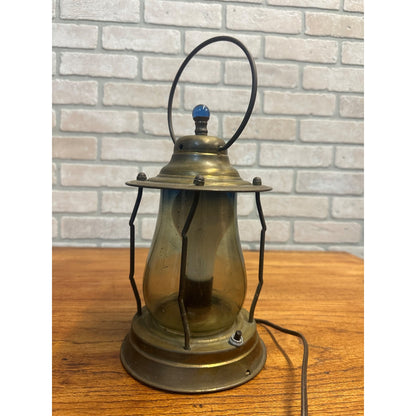 Vintage Nautical Maritime Electric Brass Lantern Light Lamp