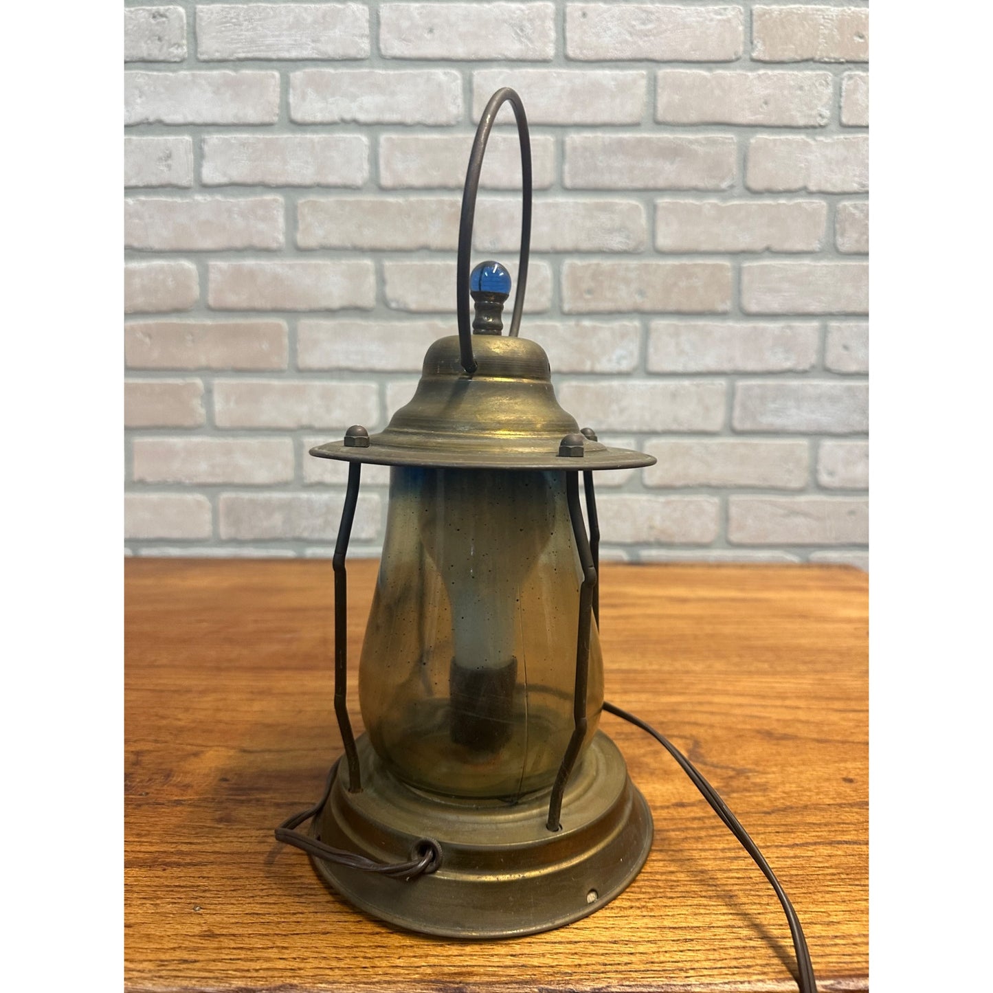 Vintage Nautical Maritime Electric Brass Lantern Light Lamp