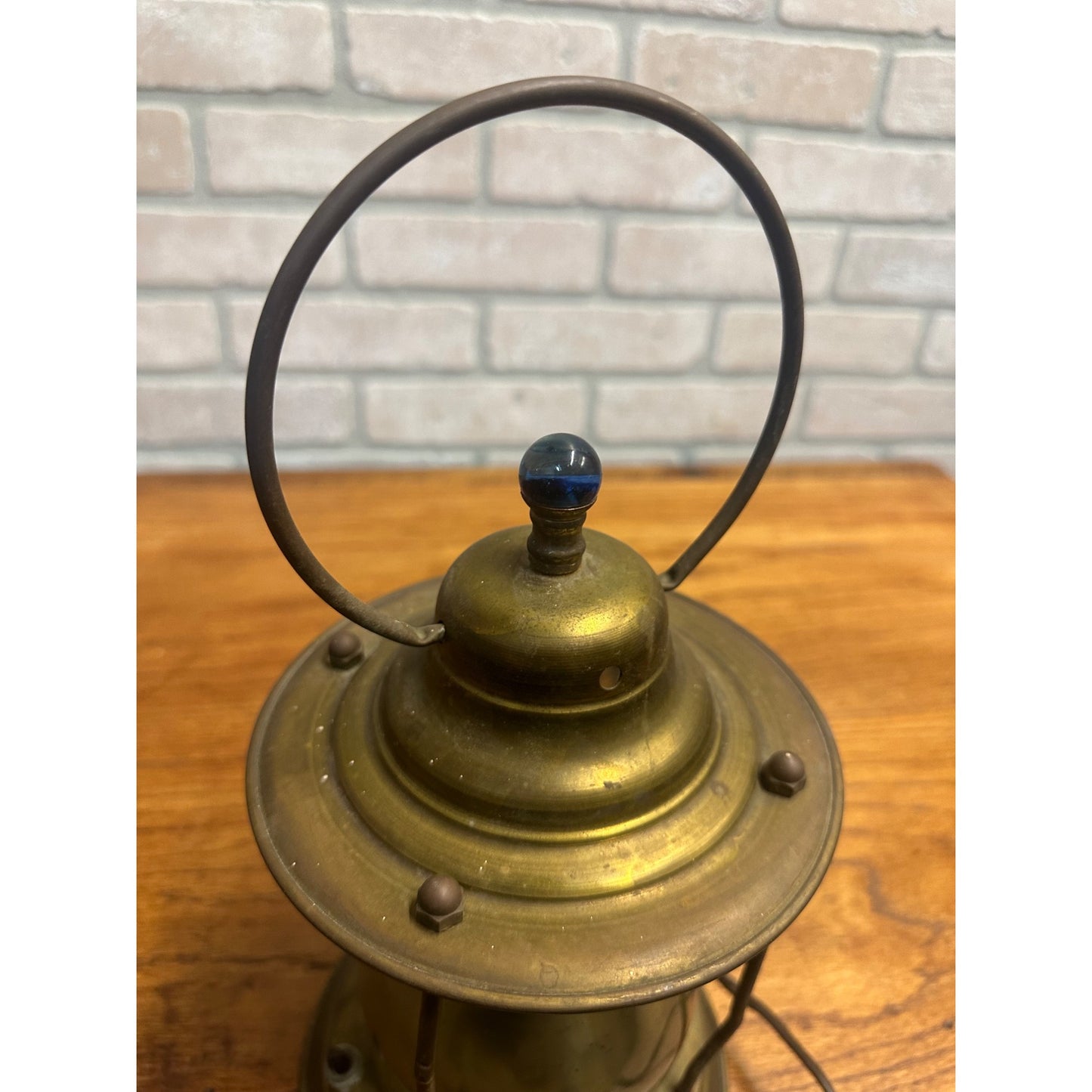 Vintage Nautical Maritime Electric Brass Lantern Light Lamp