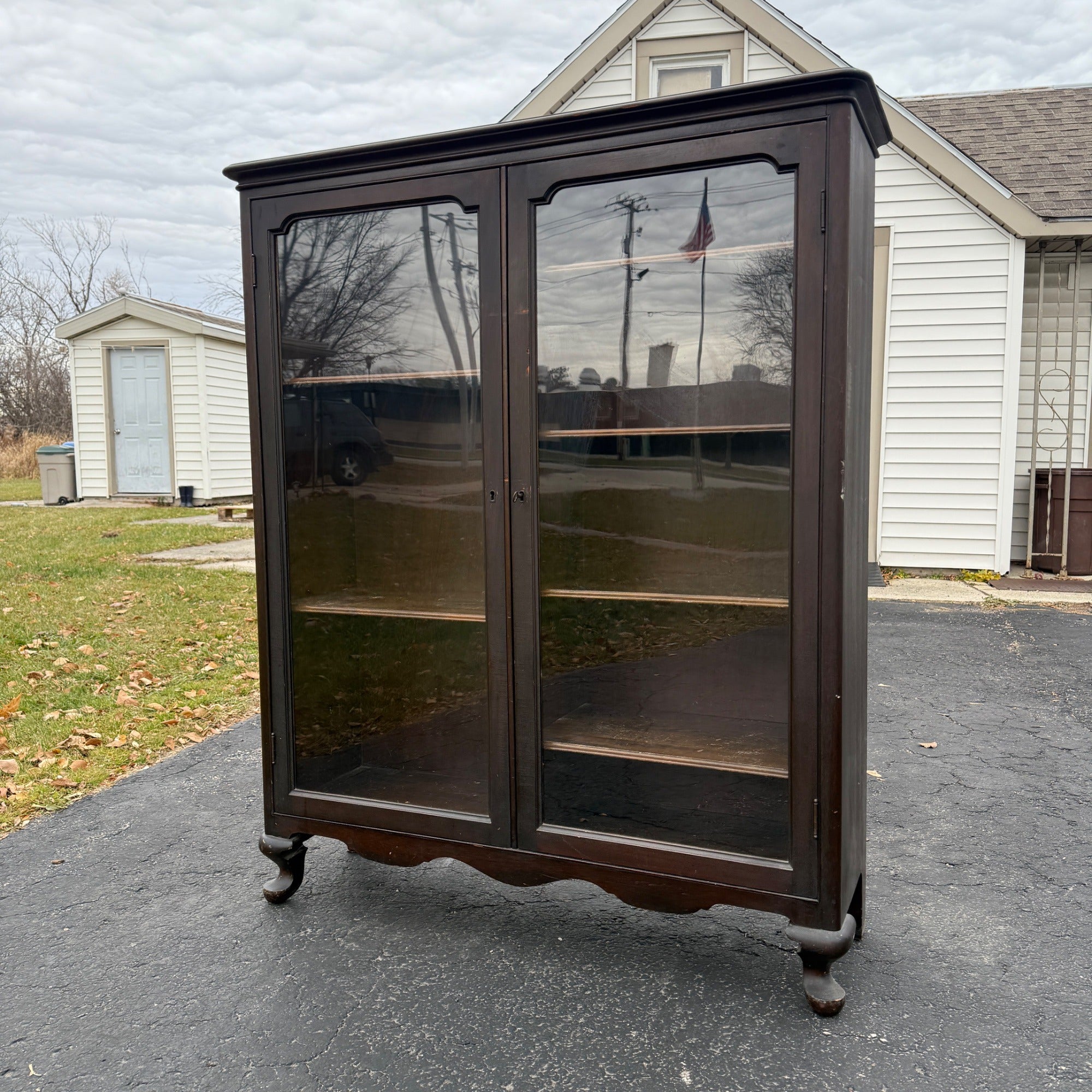 Antique Wooden Book Case / Display Case