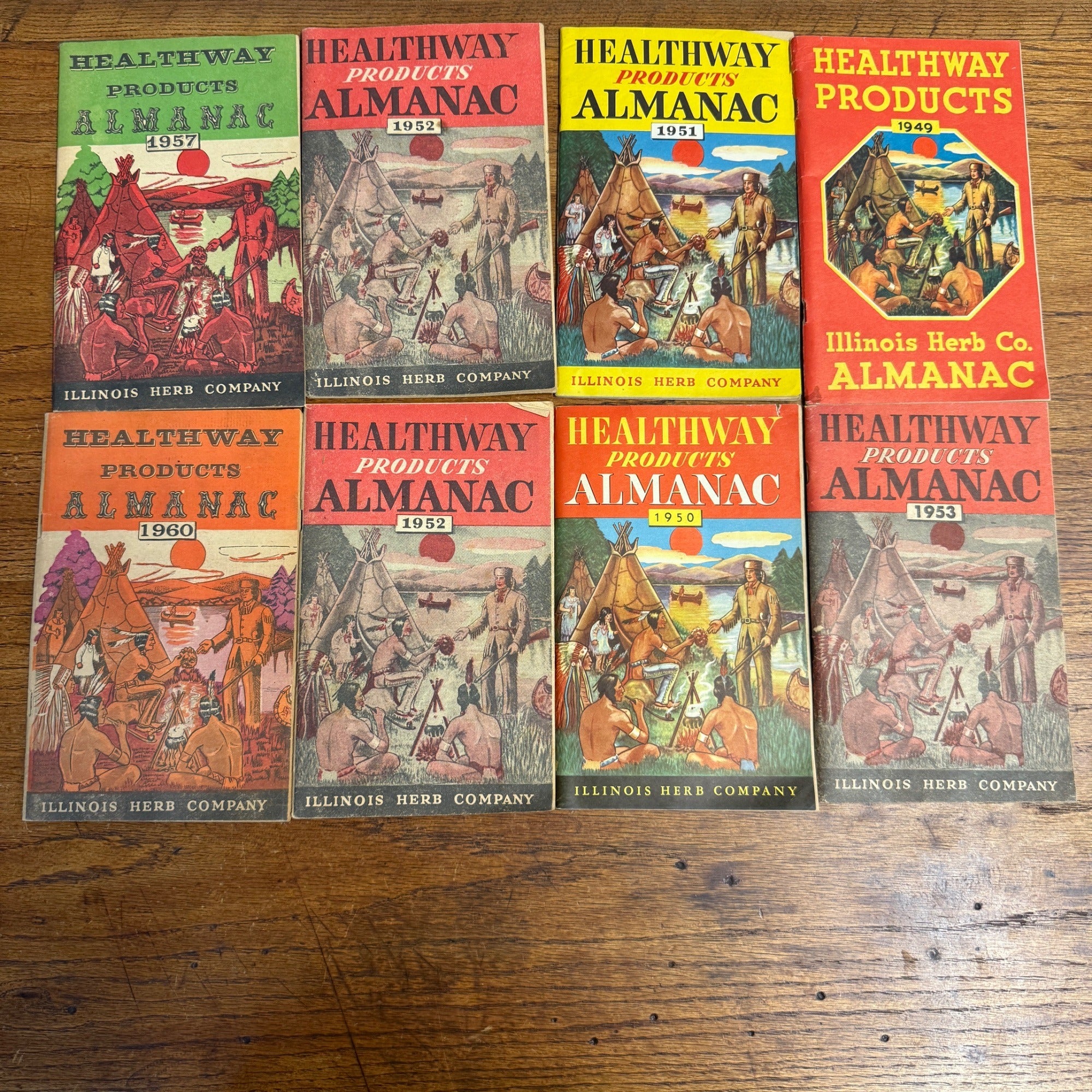 Vintage 1940s-50s Healthway Products Almanacs Advertising Illinois Herb Co