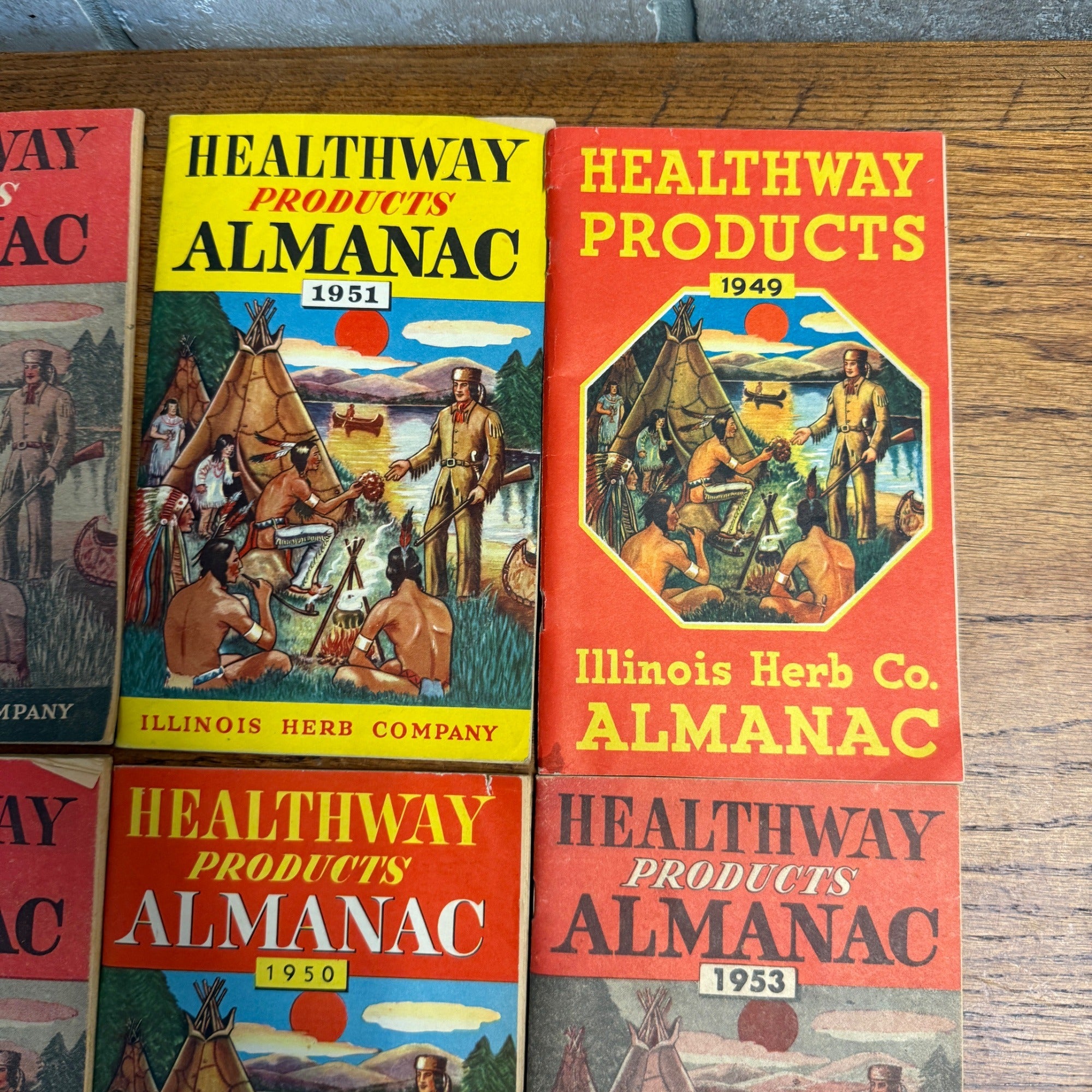 Vintage 1940s-50s Healthway Products Almanacs Advertising Illinois Herb Co