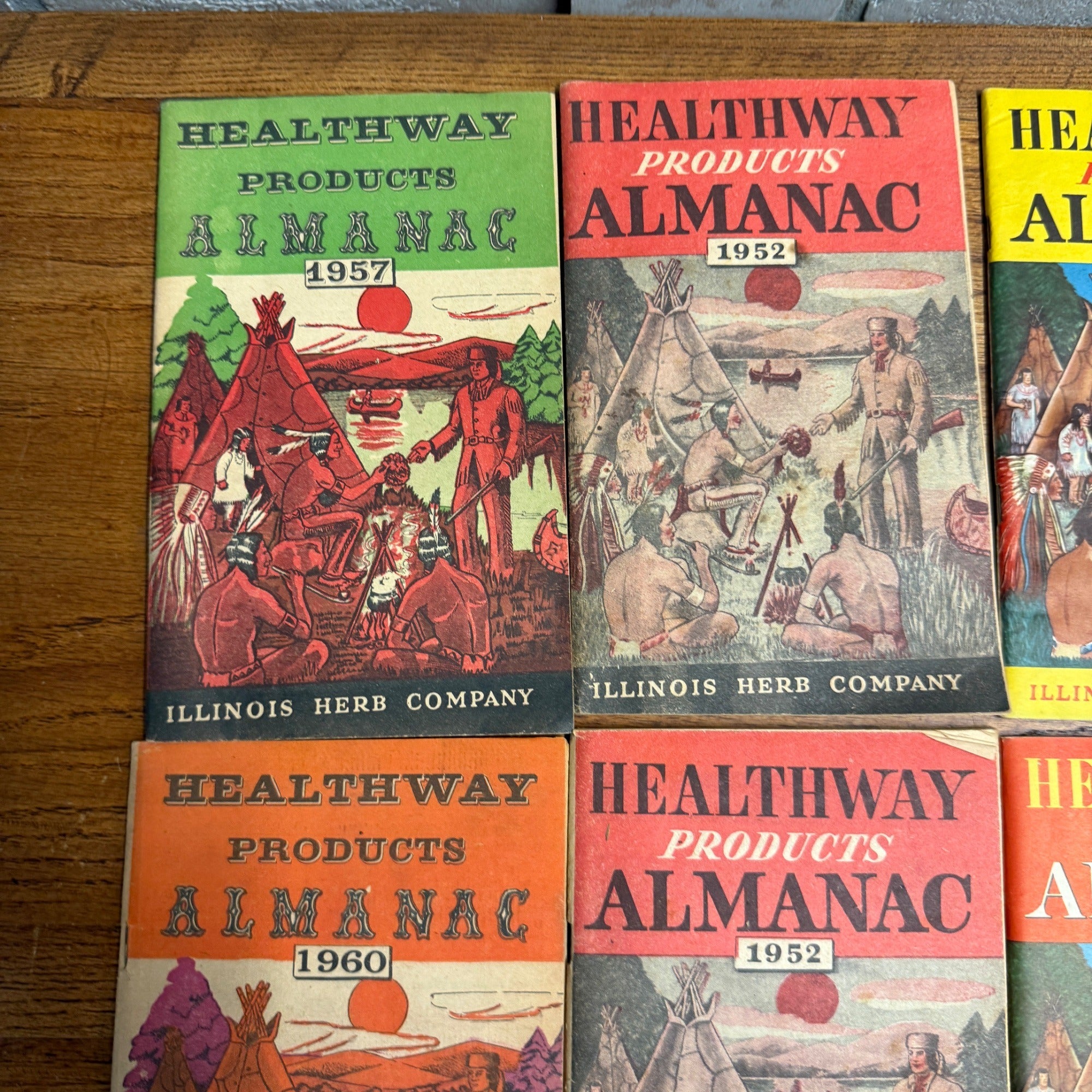 Vintage 1940s-50s Healthway Products Almanacs Advertising Illinois Herb Co