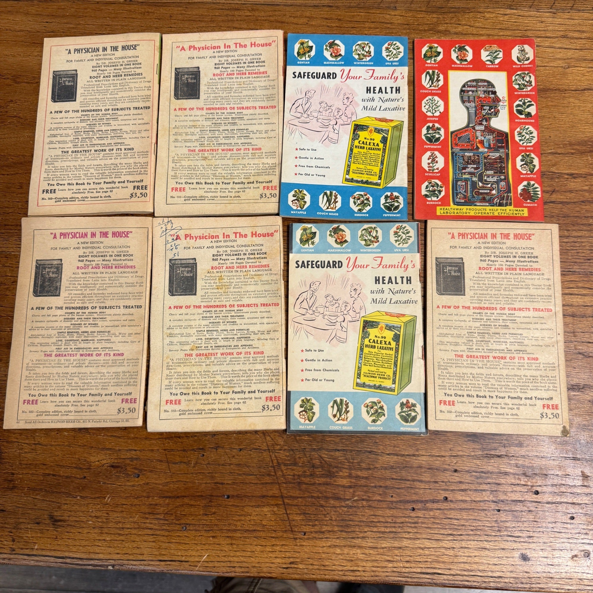 Vintage 1940s-50s Healthway Products Almanacs Advertising Illinois Herb Co