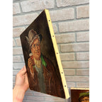 Vintage Bavarian Beer Drinker & Pipe Smoker Portrait Oil Paintings Signed Pair