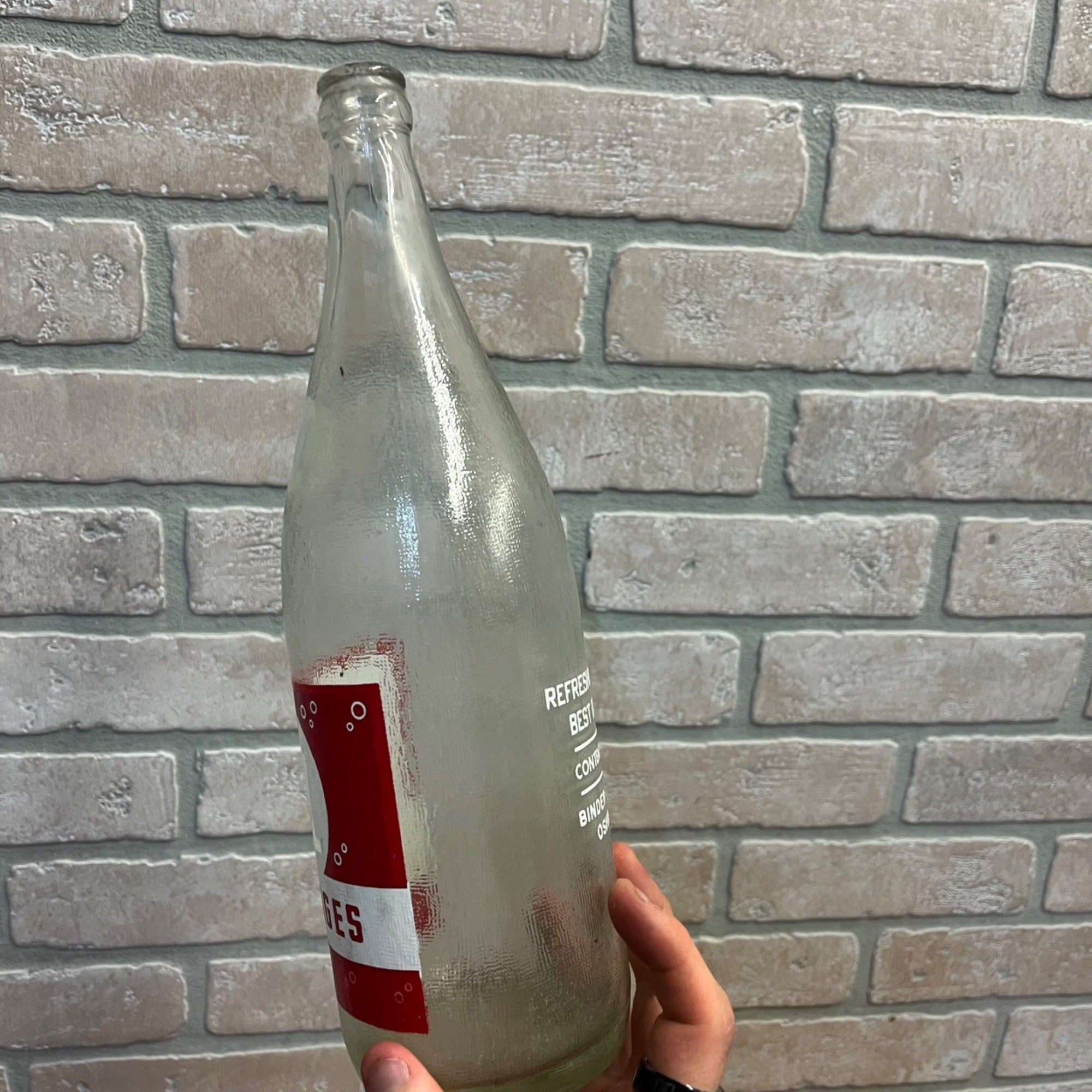 Cal Beverages Binder Oshkosh Wis 32 Ounce Soda Bottle