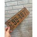 Vintage Wisconsin License Plate, Orange and Black, 1928