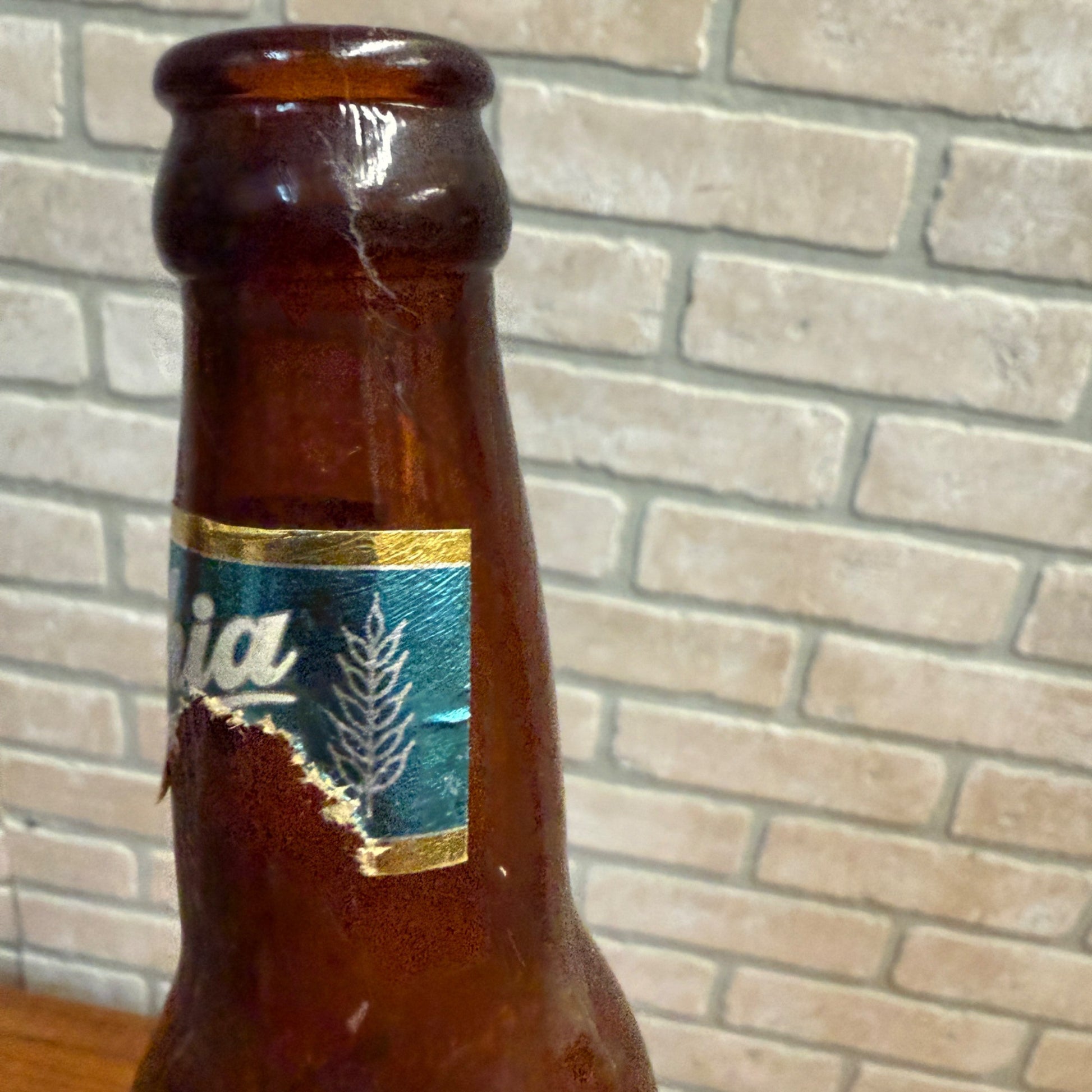 Vintage 1966 West Bend Lithia Paper Label 7oz Light Beer Bottle Wisconsin Wis