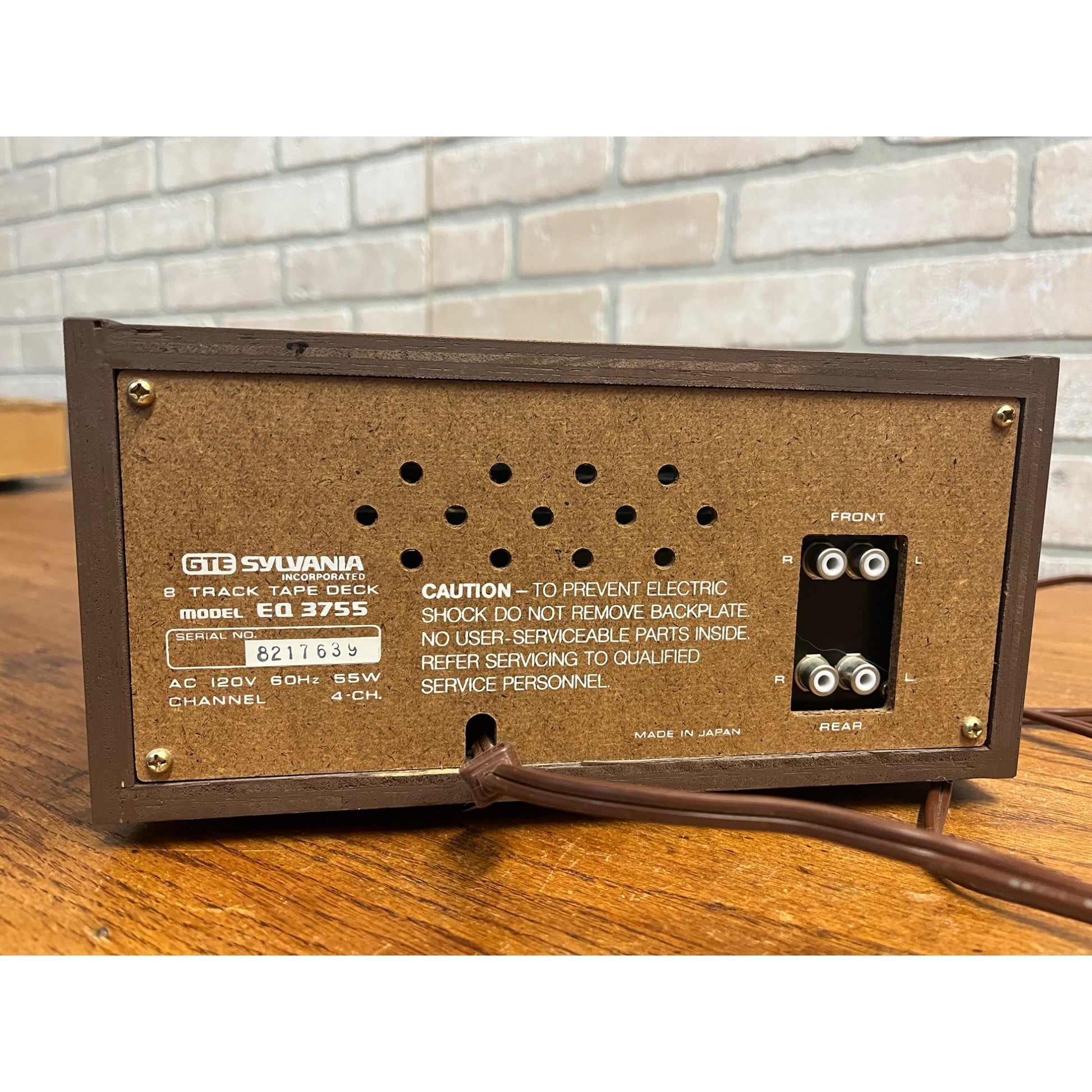 Vintage Sylvania Quad 8 Track Player EQ-3755 Quadraphonic Stereo - Working