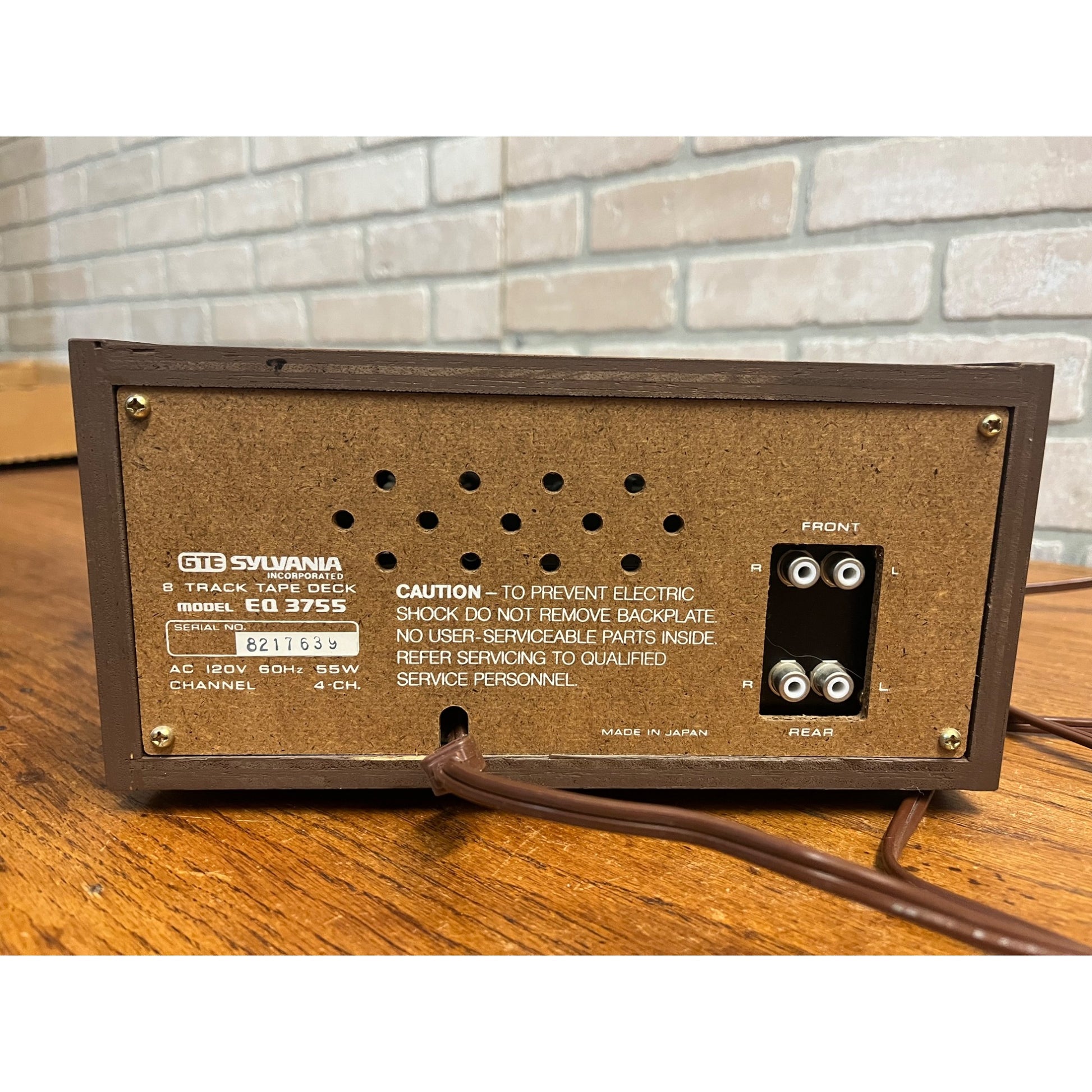 Vintage Sylvania Quad 8 Track Player EQ-3755 Quadraphonic Stereo - Working