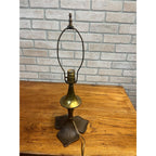 Antique Art Nouveau Bronze Table Lamp Flower Pedal Leaf Works