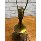 Antique Art Nouveau Bronze Table Lamp Flower Pedal Leaf Works
