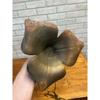 Antique Art Nouveau Bronze Table Lamp Flower Pedal Leaf Works