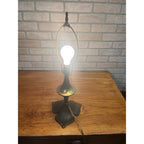 Antique Art Nouveau Bronze Table Lamp Flower Pedal Leaf Works