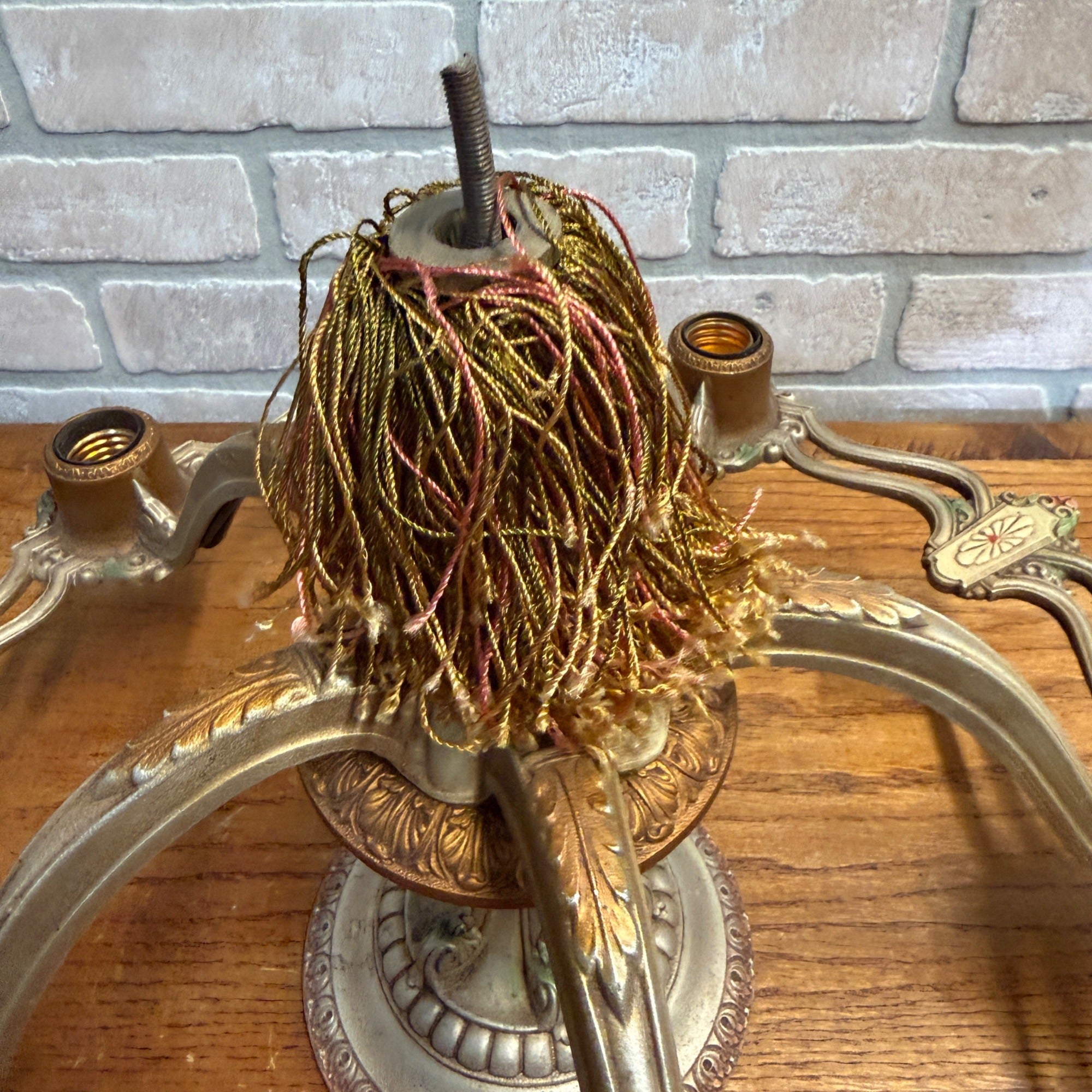 Antique Art Nouveau Victorian Ceiling Light Fixture Chandelier 5-Bulb Riddle Co.