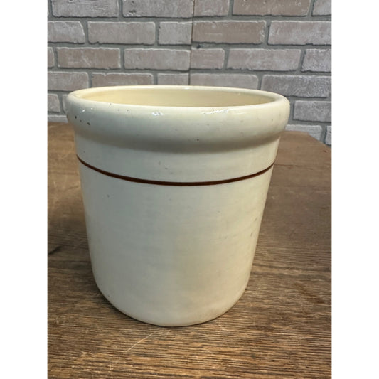 Vintage Geatano Pottery Stoneware Butter Cheese 6.5" Crock Primitive Antique