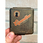 Vintage 1930s Merckens Chocolate Cigarettes Tin Advertiisng Hinged Buffalo NY