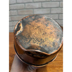 Antique Victorian Copper Tea Kettle Gooseneck Spout Brass Wood Handle c1900