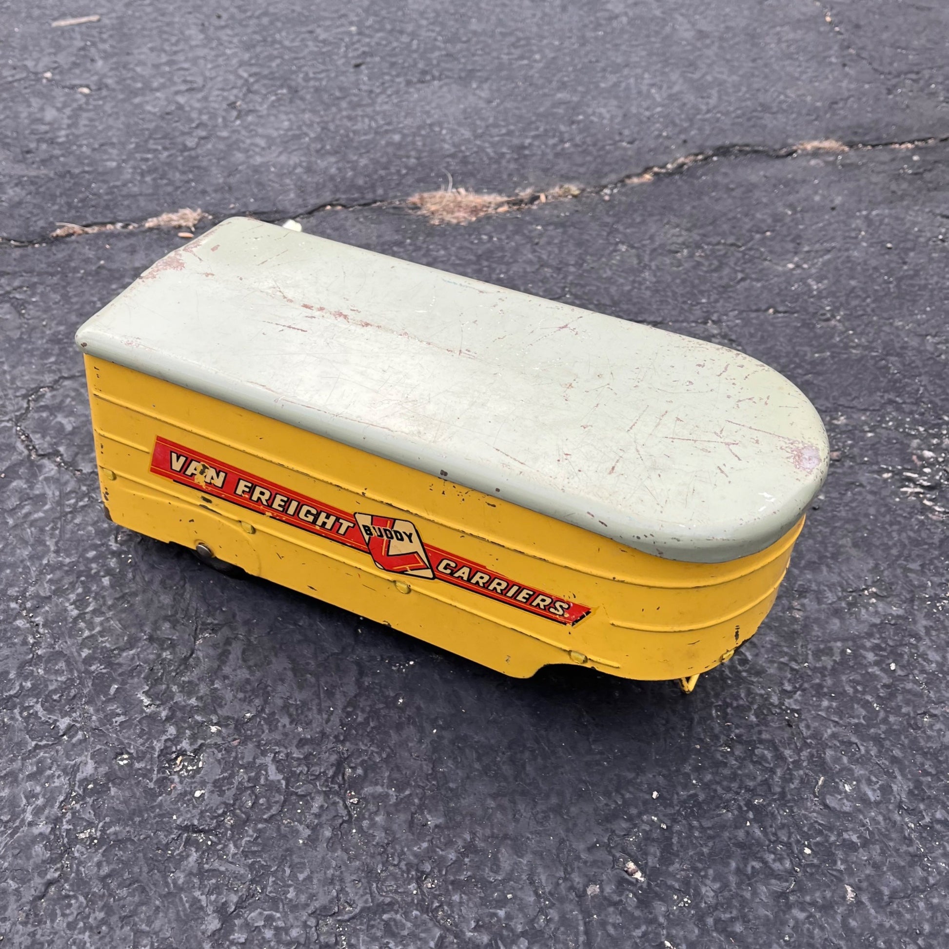 Vintage Buddy L Van Freight Carriers Semi Truck Trailer ONLY Pressed Steel Toy