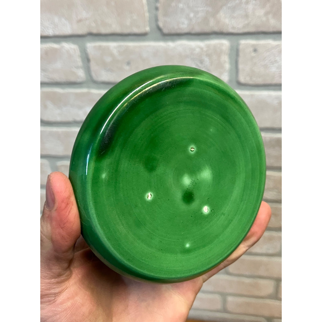 Vintage Tuborg Beer Ceramic Advertising Ashtray Denmark Green Art Pottery 4.5"