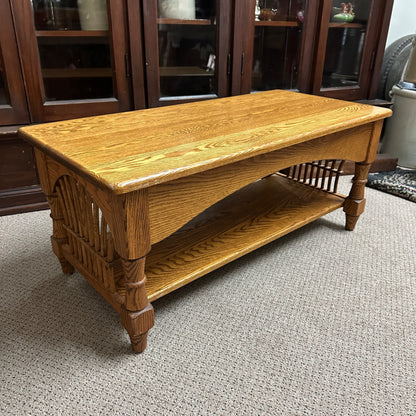 Vintage Oak Wooden Coffee Table